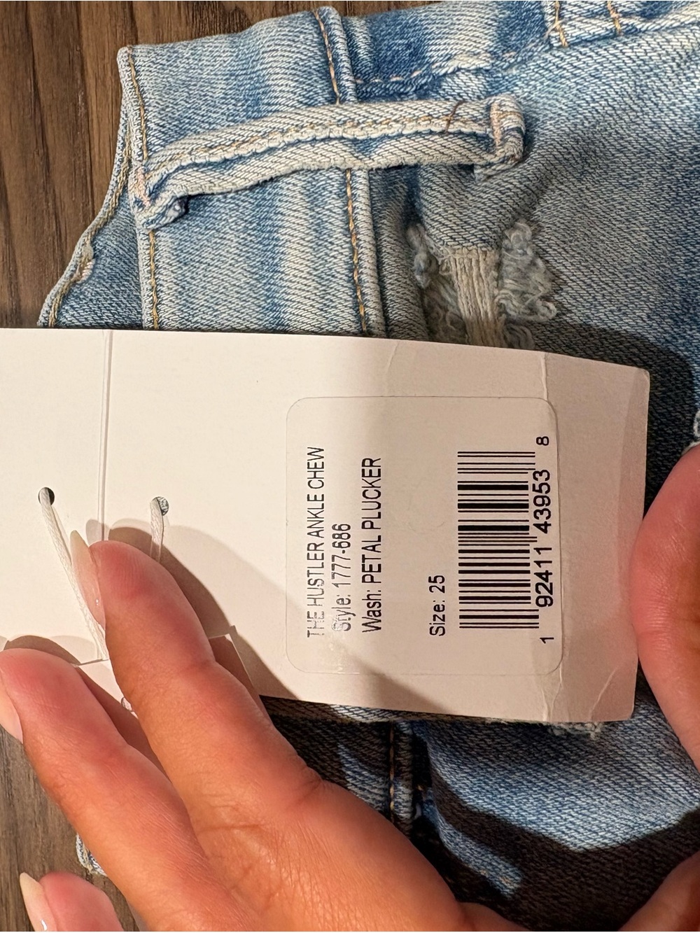 MOTHER Light Blue Distressed Ankle Crop Jeans - Picture 2 of 2